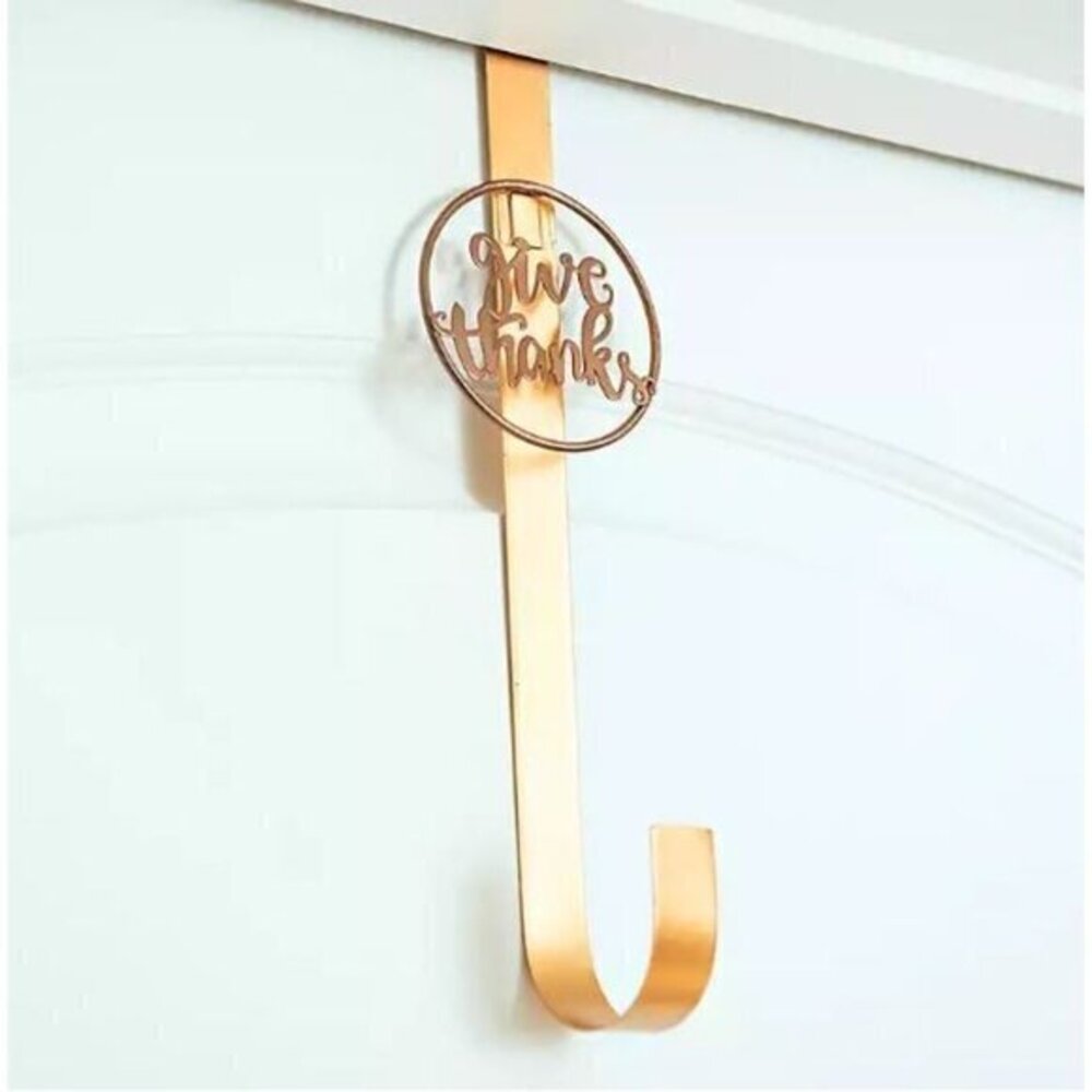 Give Thanks Wreath Hanger Over Door Holder Autumn Fall‎ Thanksgiving Decor NWT - Picture 10 of 10